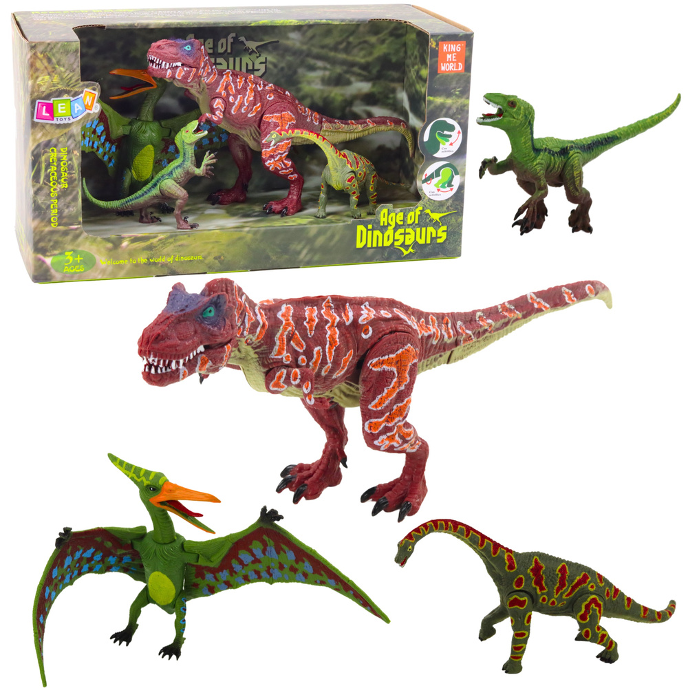 Judančių dinozaurų figūrėlių rinkinys, 4 vnt.