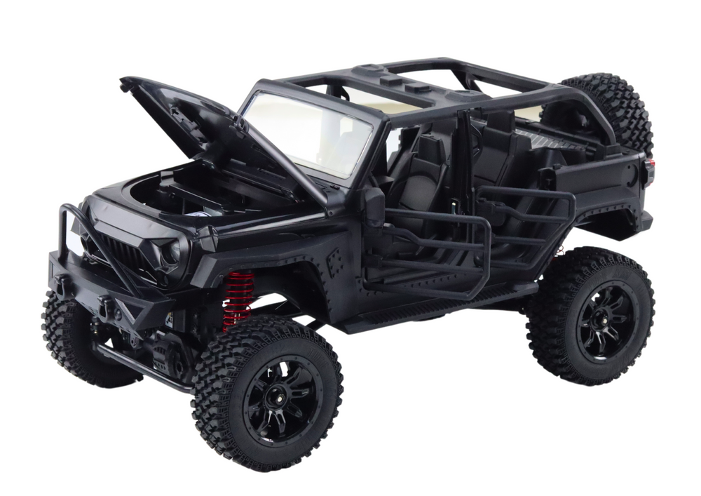 Juodas nuotoliniu būdu valdomas 4x4 visureigis 2.4g rc