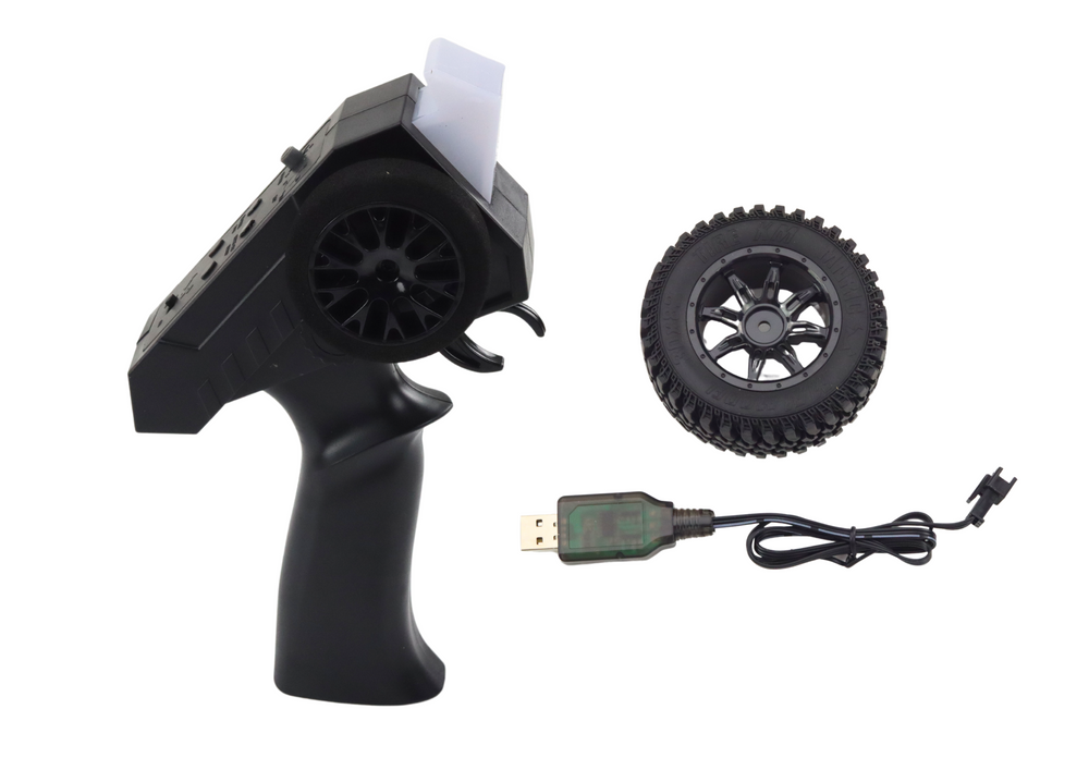 Juodas nuotoliniu būdu valdomas 4x4 visureigis 2.4g rc