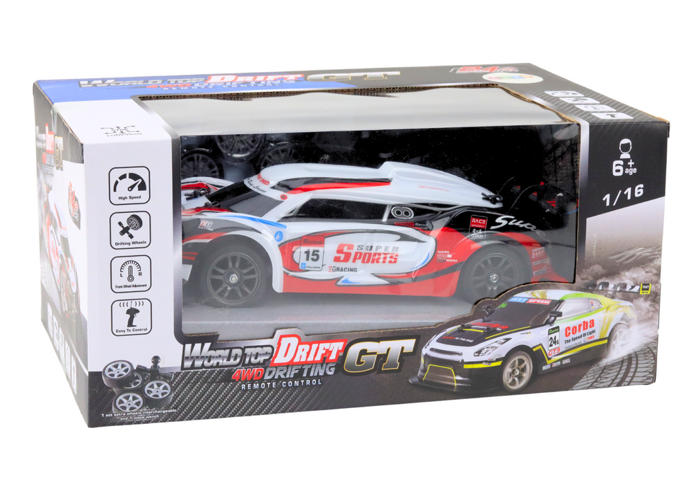 Rc sportinis automobilis 1:16 su keičiamais ratais
