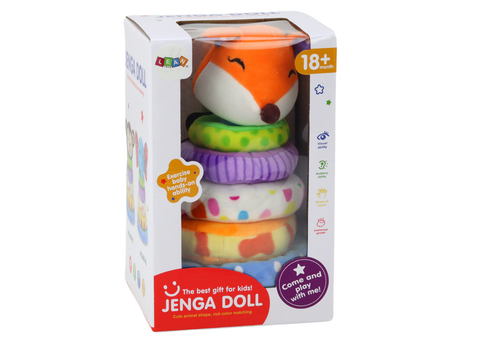 Pliušinė piramidė lapė lean toys, 6 d, 27 cm