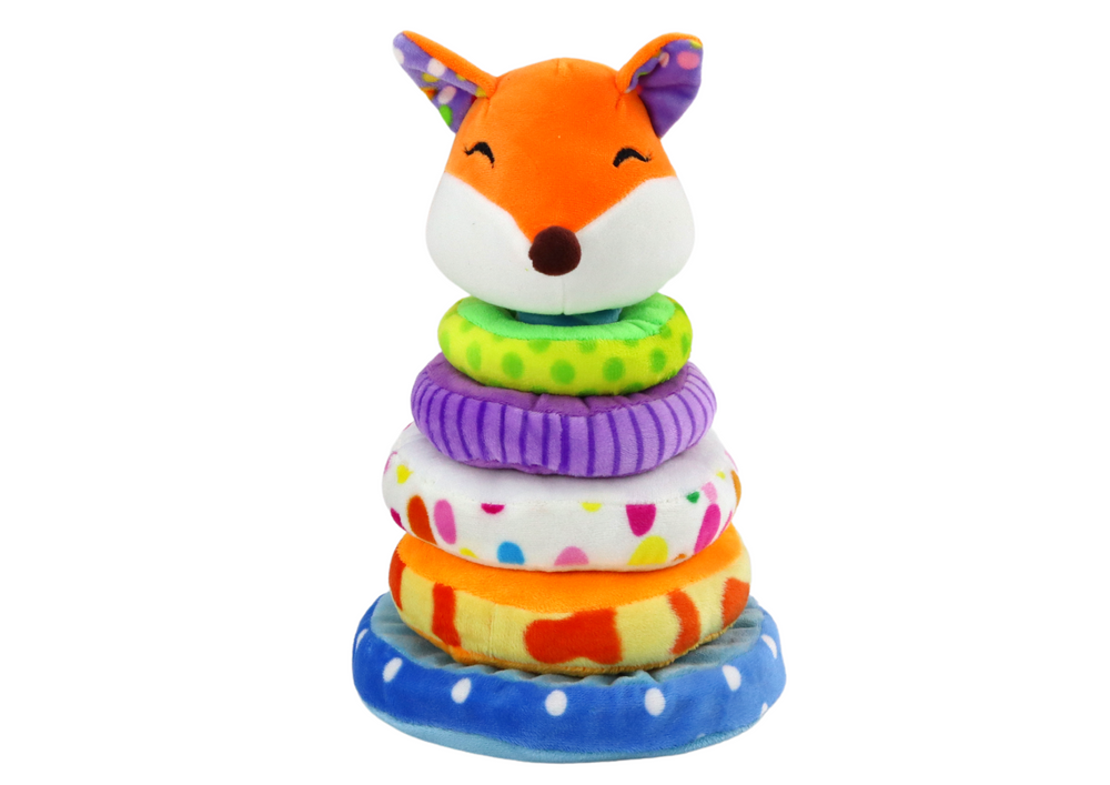 Pliušinė piramidė lapė lean toys, 6 d, 27 cm