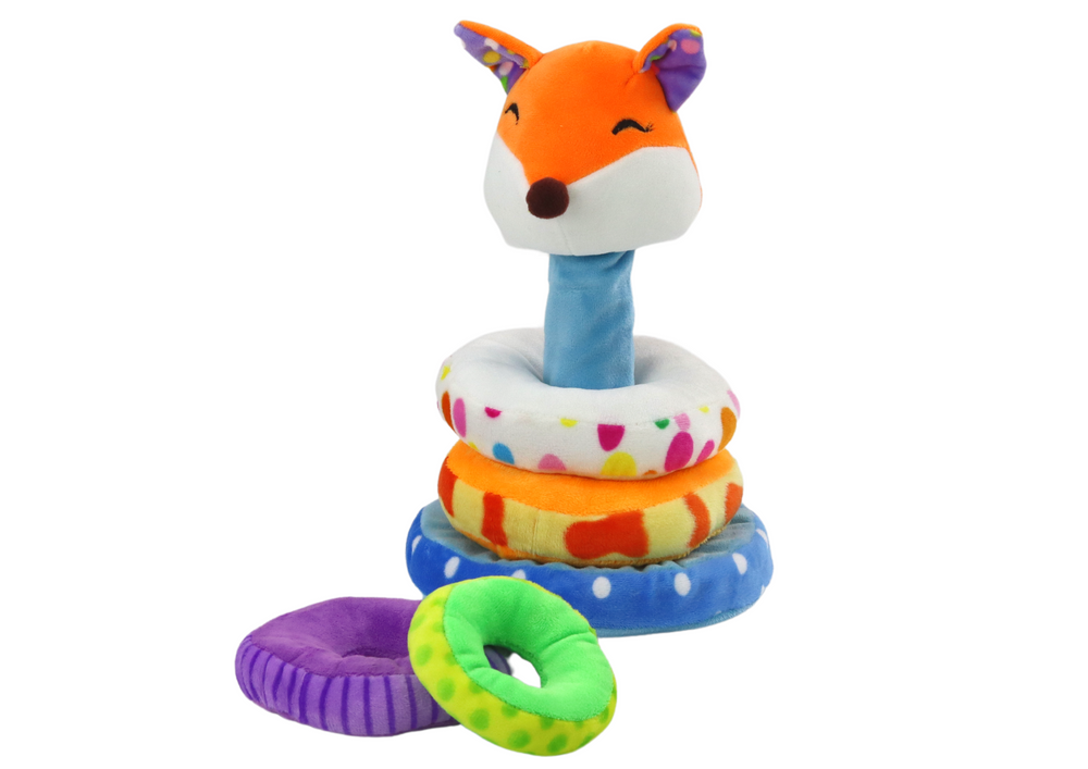 Pliušinė piramidė lapė lean toys, 6 d, 27 cm