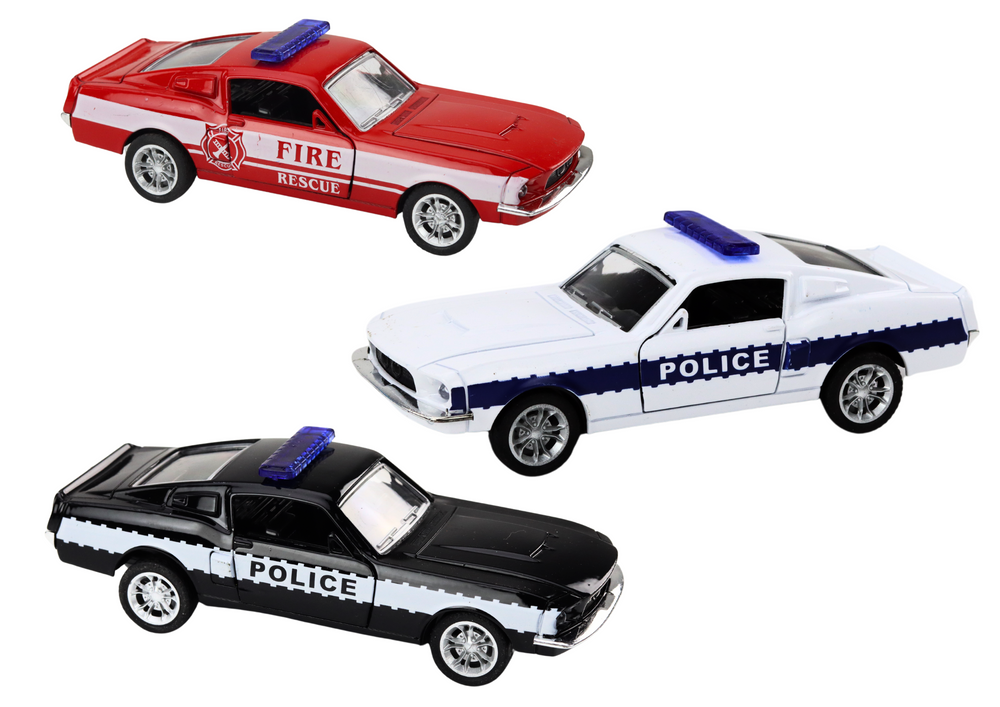 Mašinėlė police car fire department privileged vehicles 1:32 mix