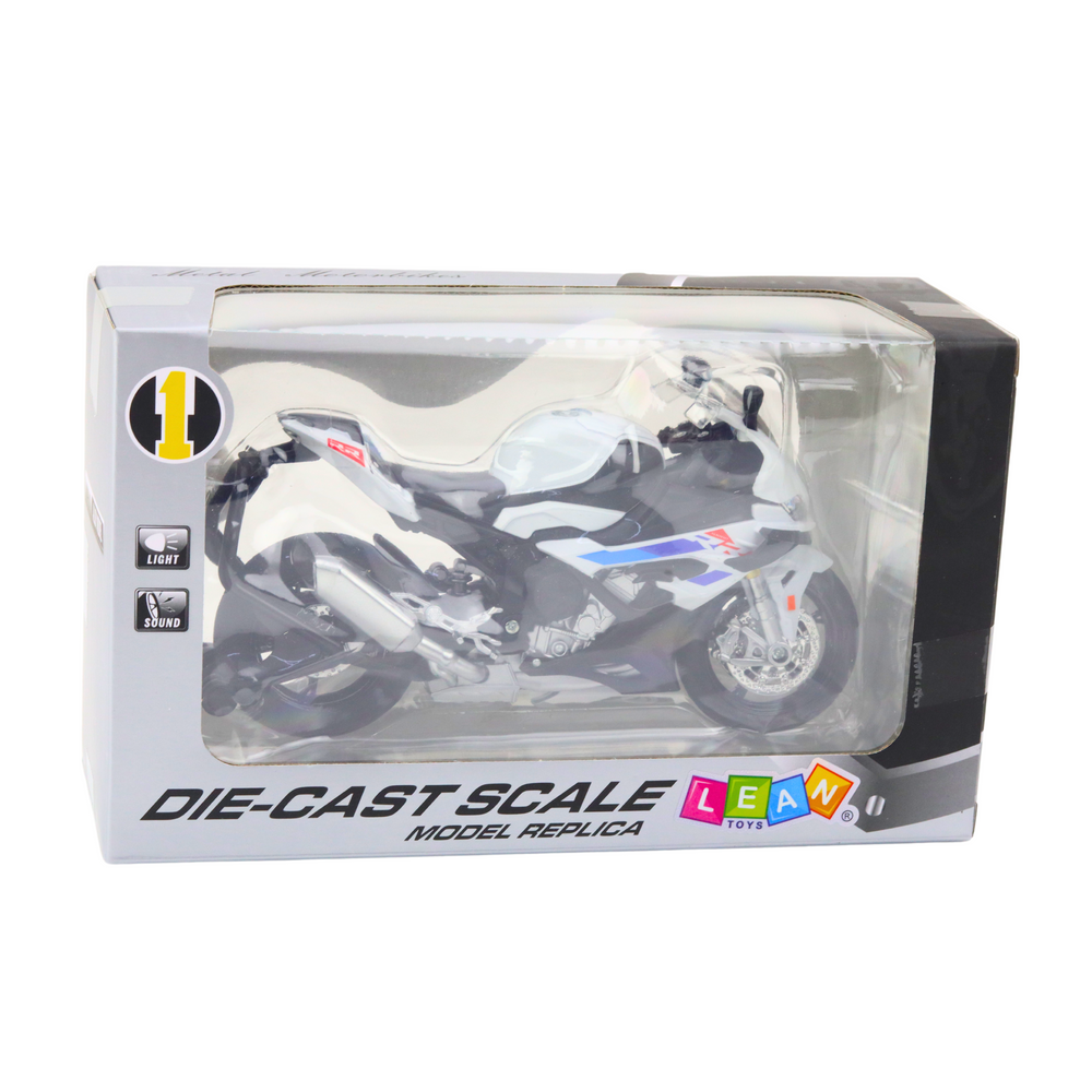 Sportinis motociklas metalinis baltyas s1000 1:12