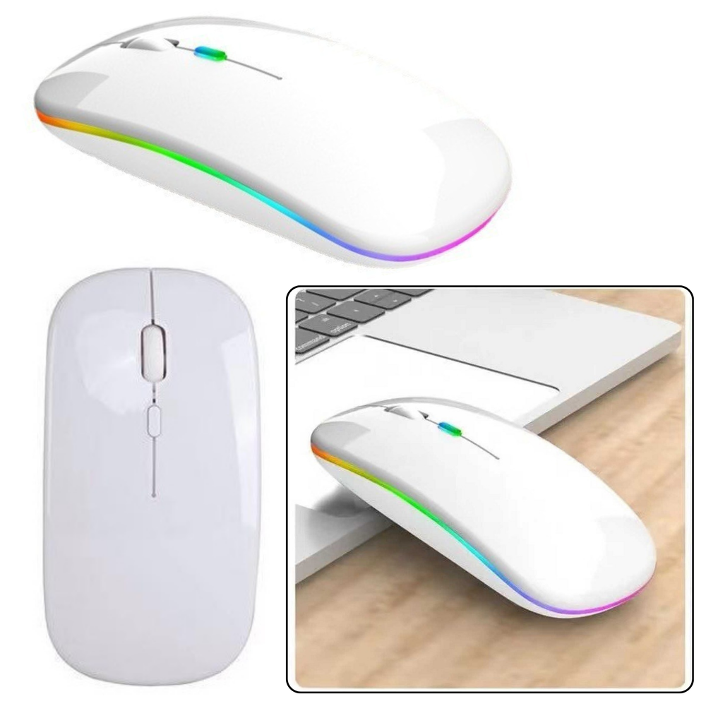 Belaidė ergonominė balta pelė