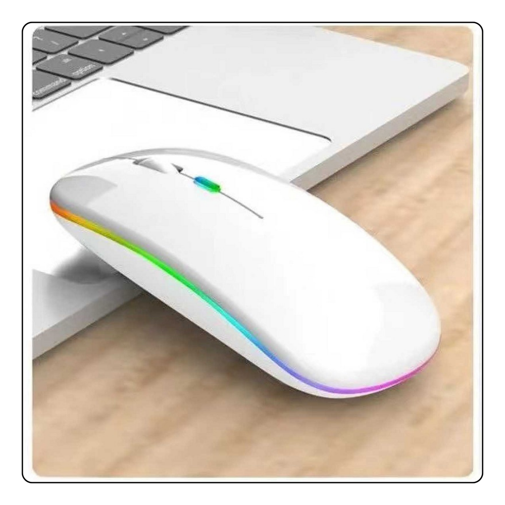 Belaidė ergonominė balta pelė
