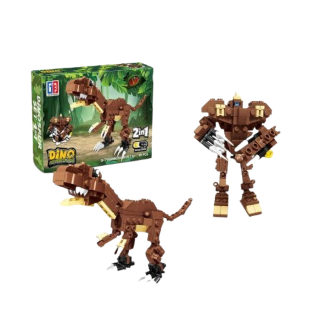 Dinozaurų ir robotų konstrukciniai blokeliai 2-in-1, 50-70 vnt.