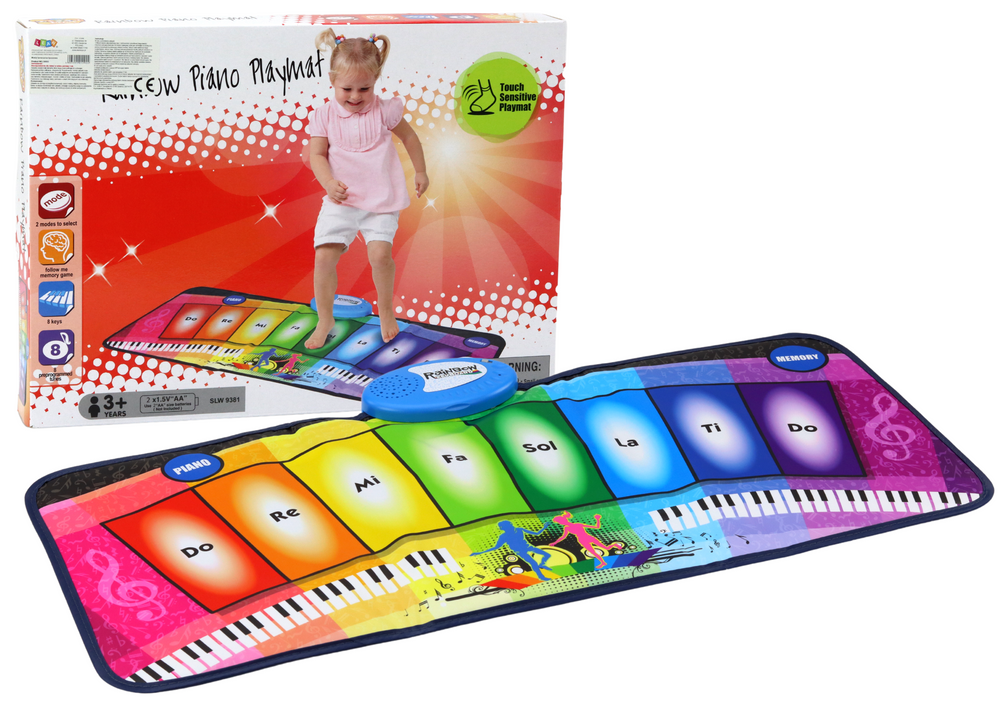 Muzikinis kilimėlis vaikams rainbow piano, 80x35 cm