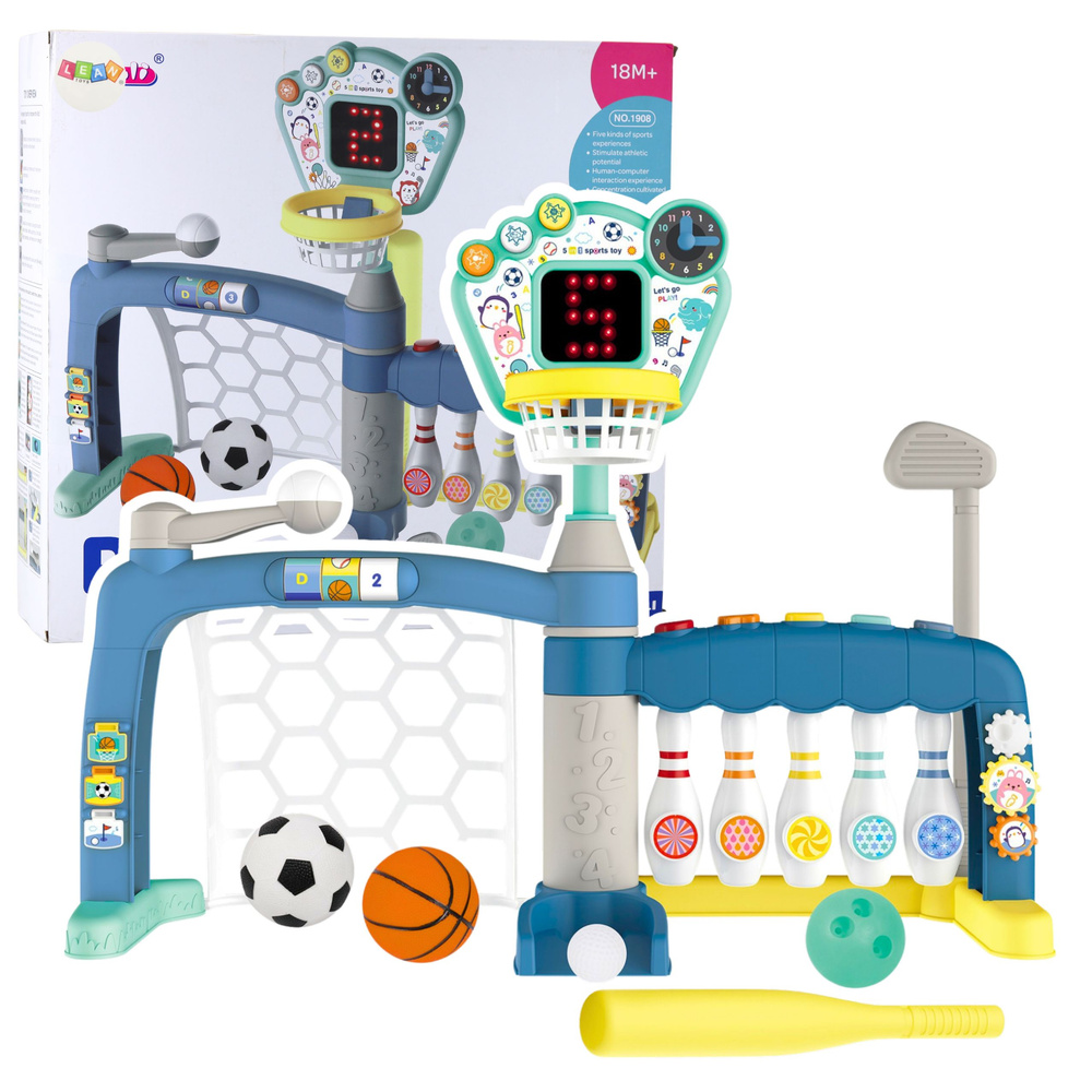 5-in-1 vaikų sporto žaidimų rinkinys su led lentele