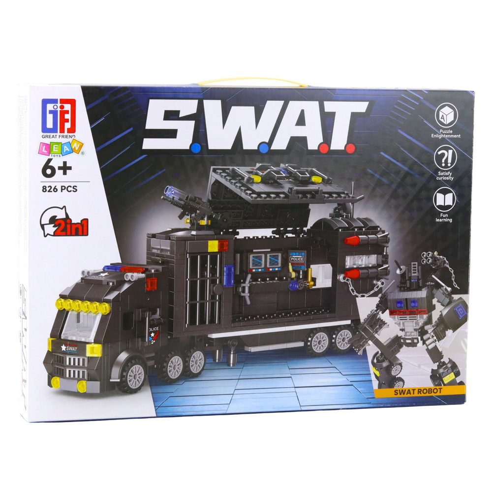 Konstravimo rinkinys 8in1 swat transporto priemonė ir robotas, 826 detalės