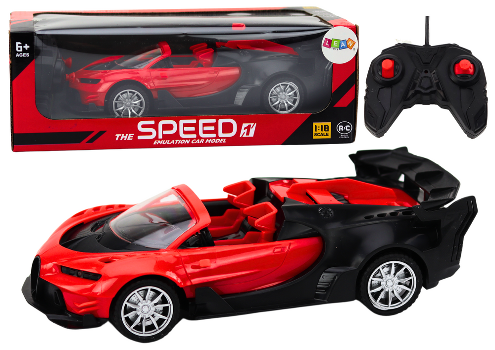 Nuotoliniu būdu valdomas sportinis automobilis rc 1:18, raudonas