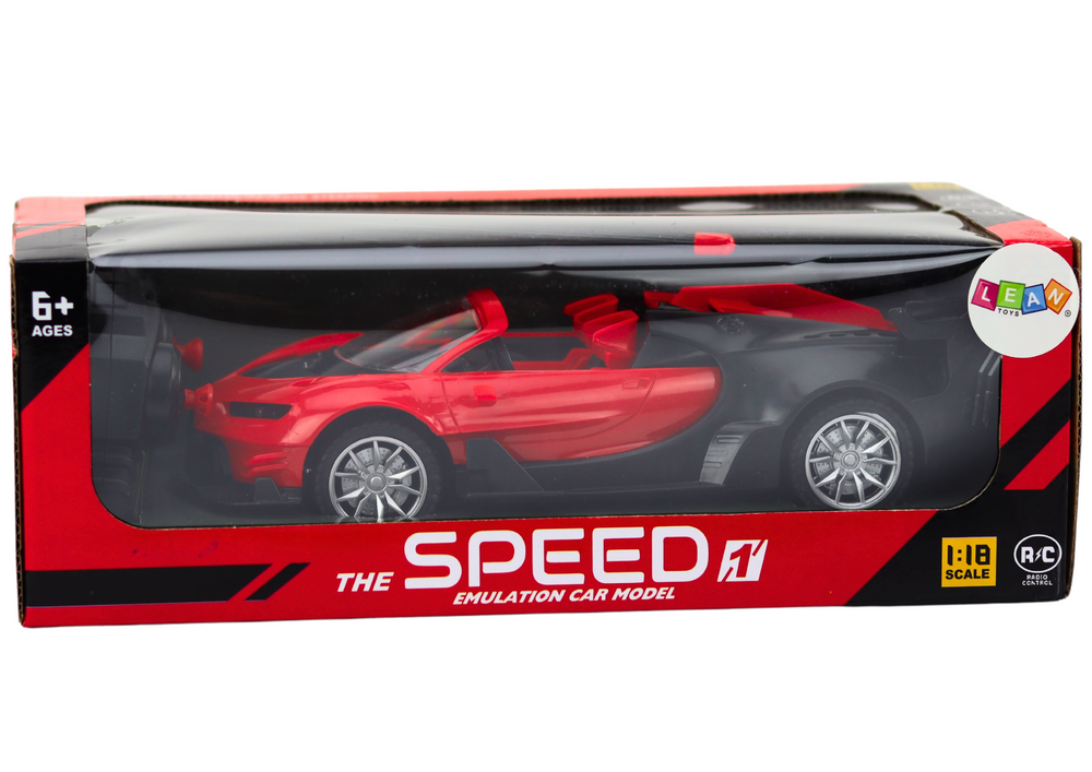 Nuotoliniu būdu valdomas sportinis automobilis rc 1:18, raudonas