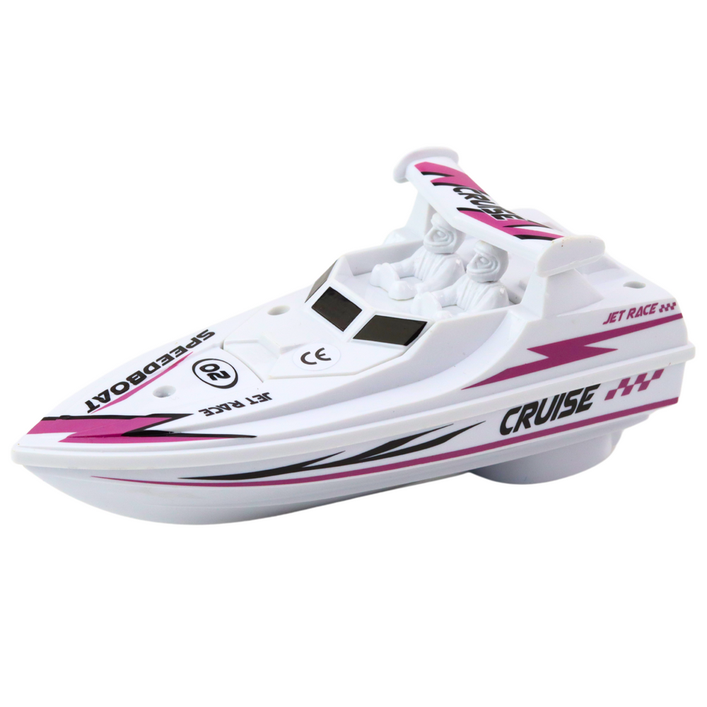 Baltas plastikinis motorlaivis vaikams, 16 cm