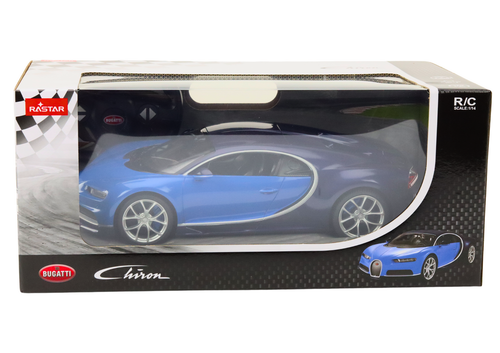 Nuotolinio valdymo automobilis bugatti chiron 1:14 mėlynas