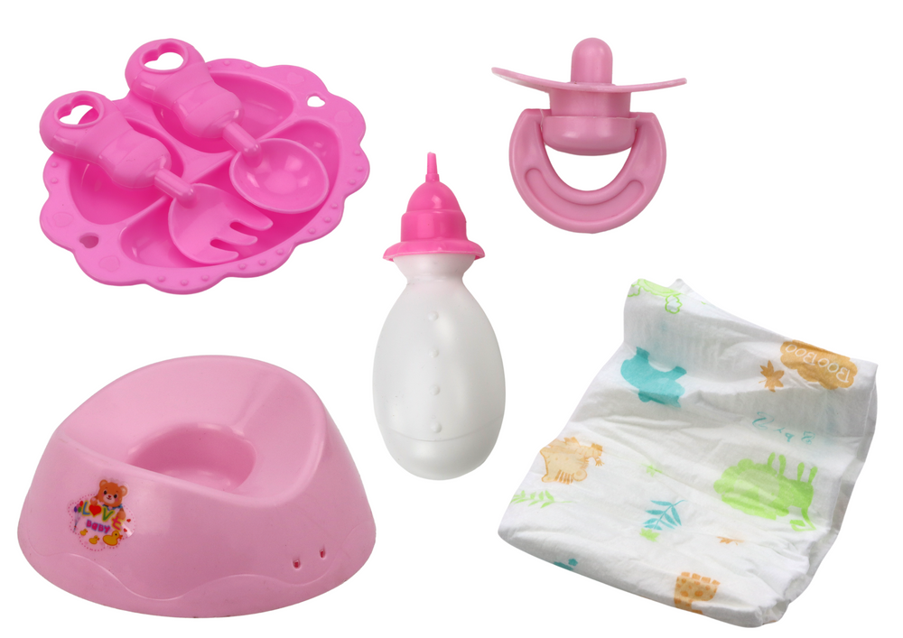 Lėlė kūdikis su priedais lean toys