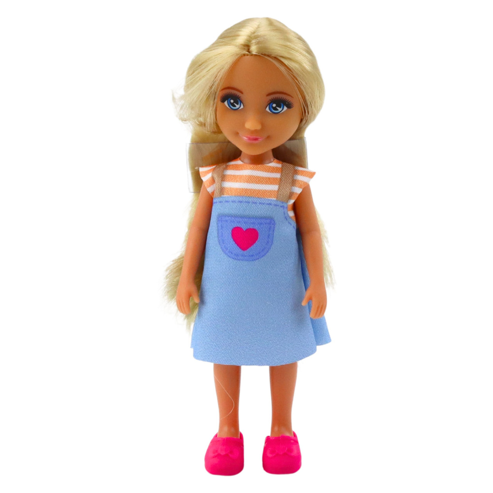 Lėlė su šunimi ir šuniukais, 13 cm
