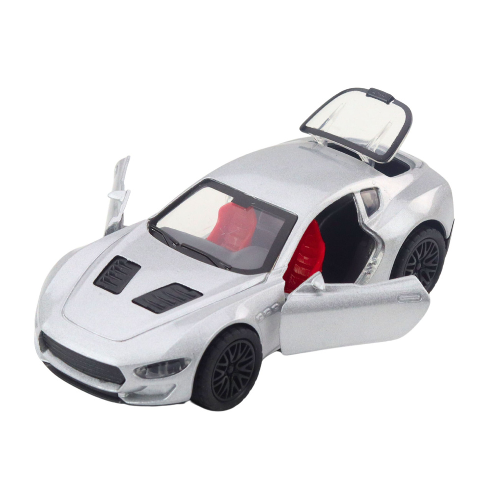 Metalinis sportinis automobilis su šviesomis ir garsais, 12x5.5x3.5 cm