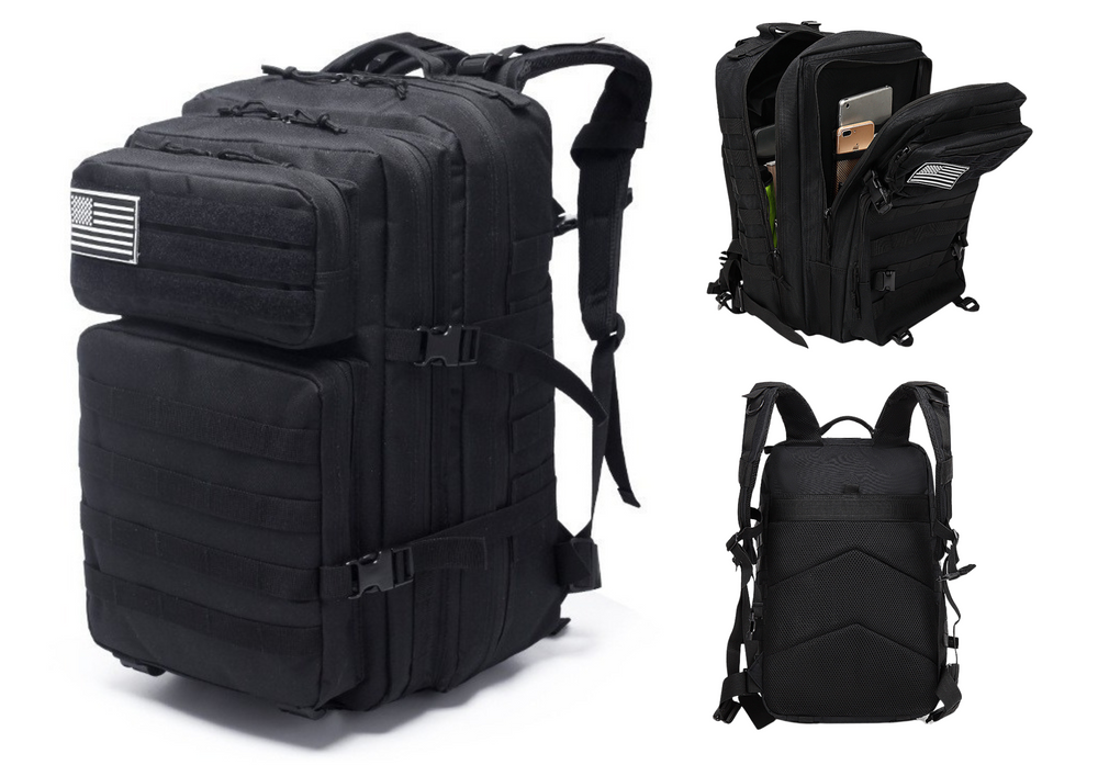Karinė kuprinė 40-60l juoda 1