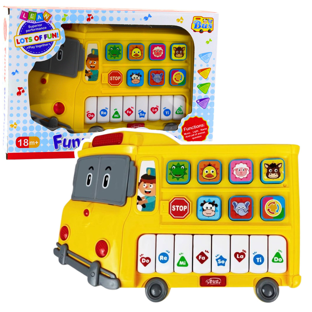 Muzikinis žaislas vaikams pianinas autobusas 23x18x6 cm