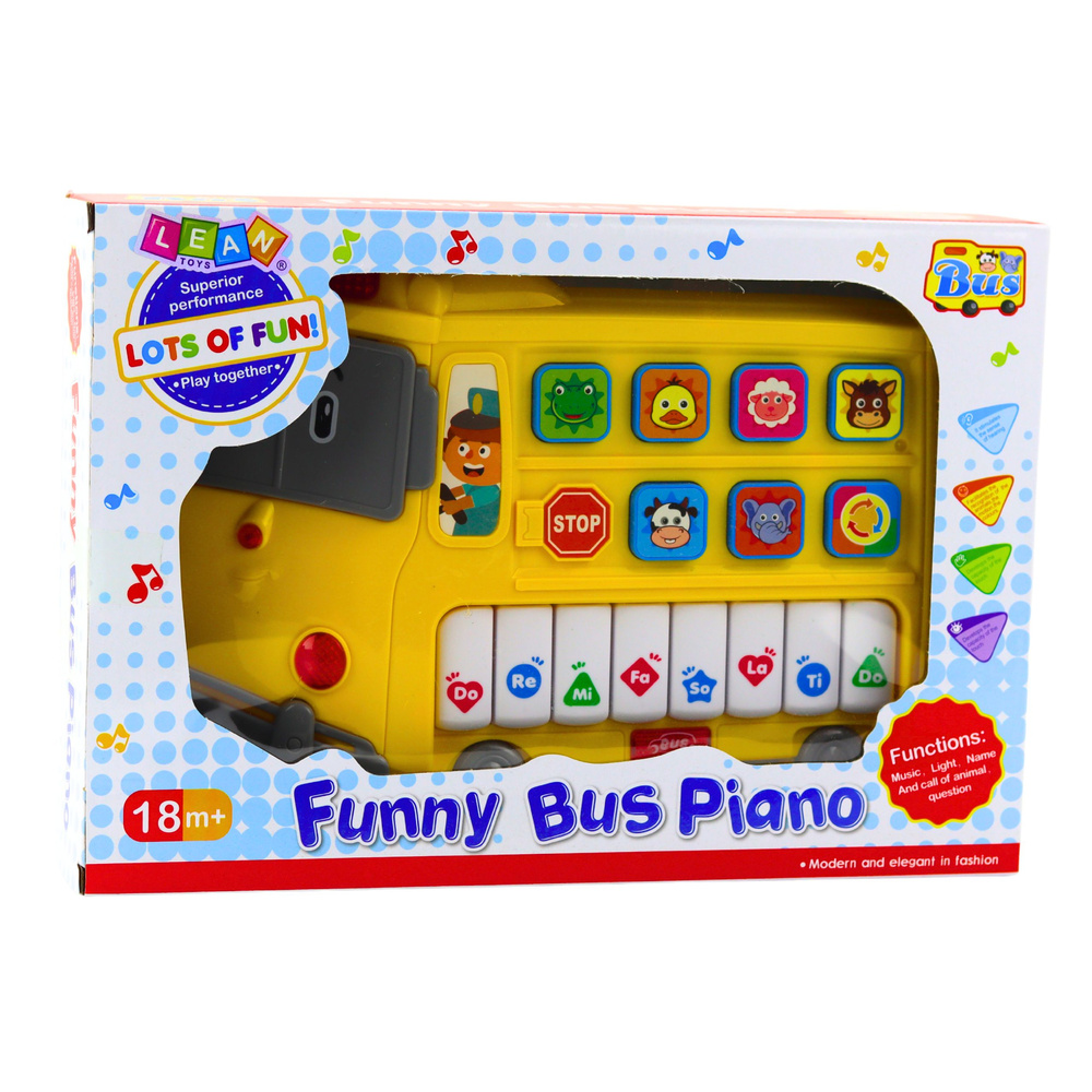 Muzikinis žaislas vaikams pianinas autobusas 23x18x6 cm 2