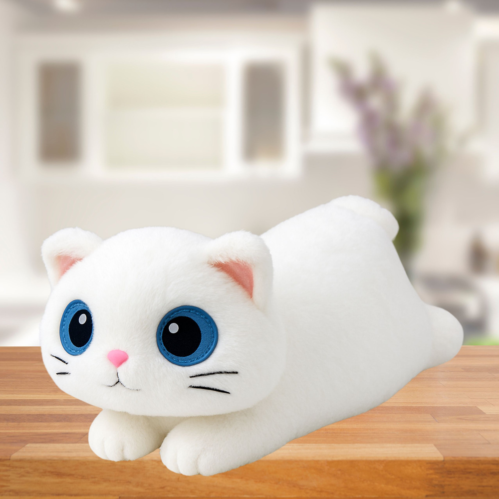 Pliušinis katinas su mėlynomis akimis, 45 cm