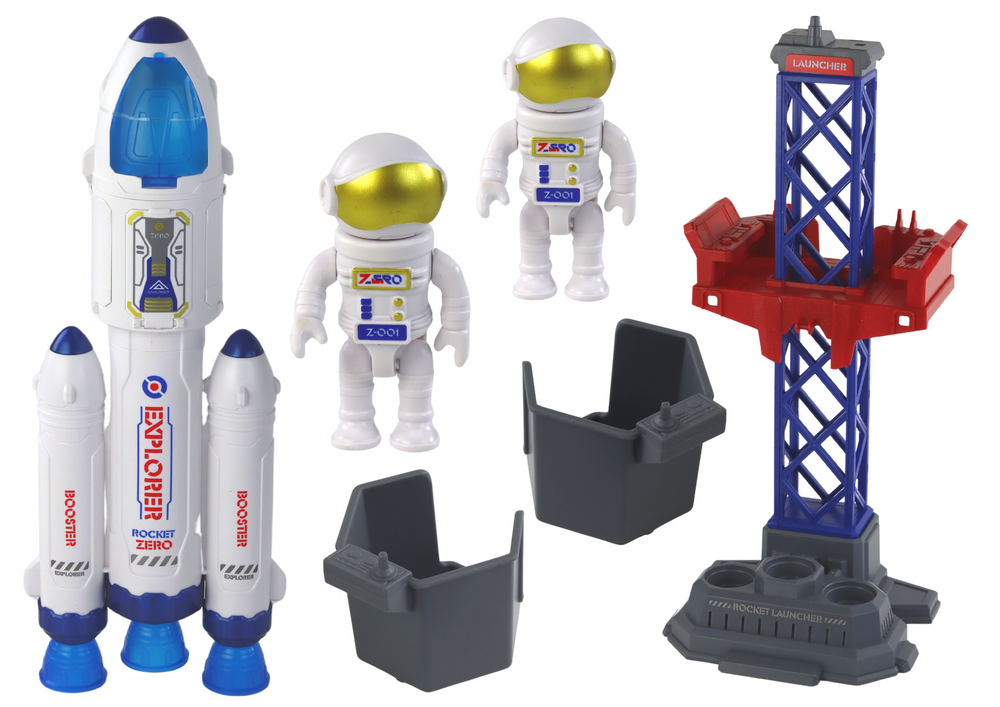 Kosminė raketa su bokštu ir astronautais 1