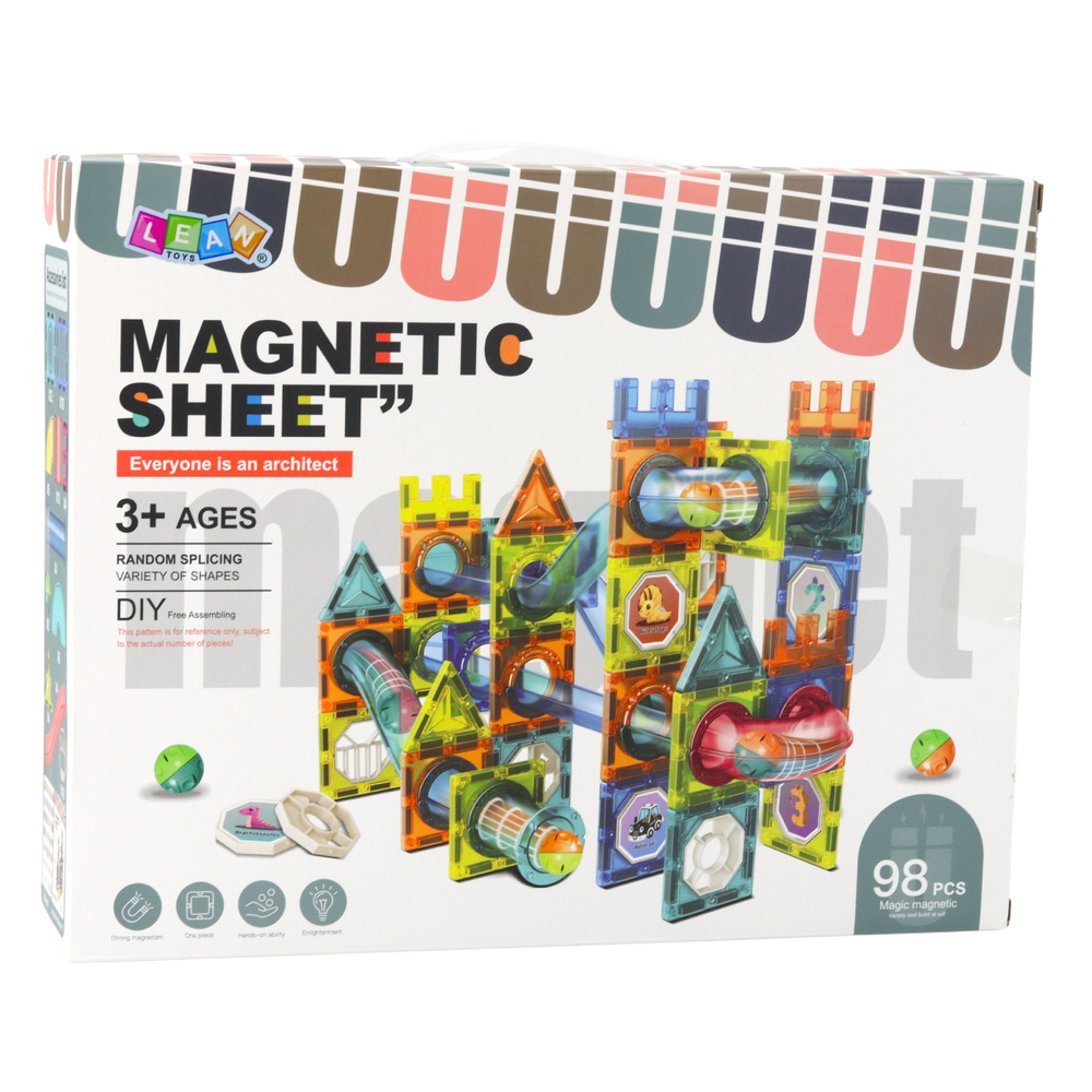 Magnetiniai konstruktoriaus blokeliai su kamuoliukų trasa, 98 vnt. 3