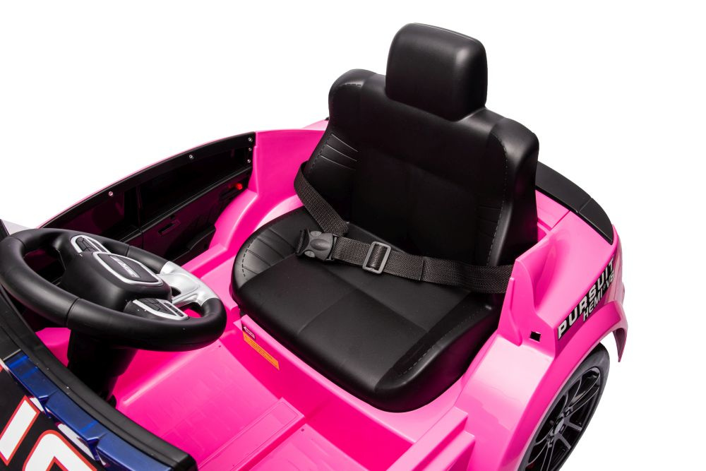 Akumuliatorinis automobilis vaikams dodge charger policija rožinis