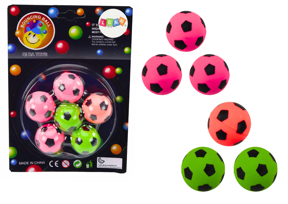 6 Vienetų Guminiai Futbolo Kamuoliukai