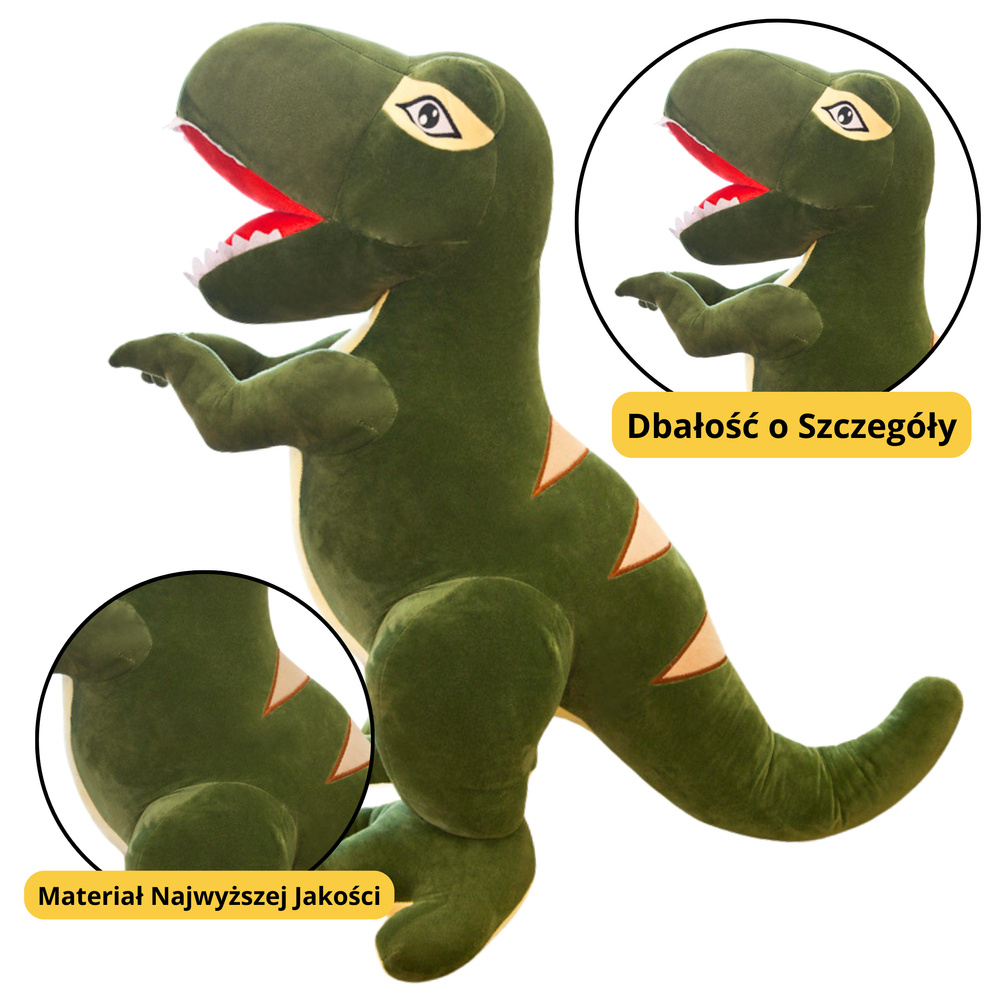 Žalias pliušinis žaislas dinozauras 35 cm