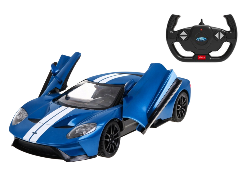 Nuotoliniu būdu valdomas ford gt modelis 1:14 su atidaromomis durimis, mėlynas