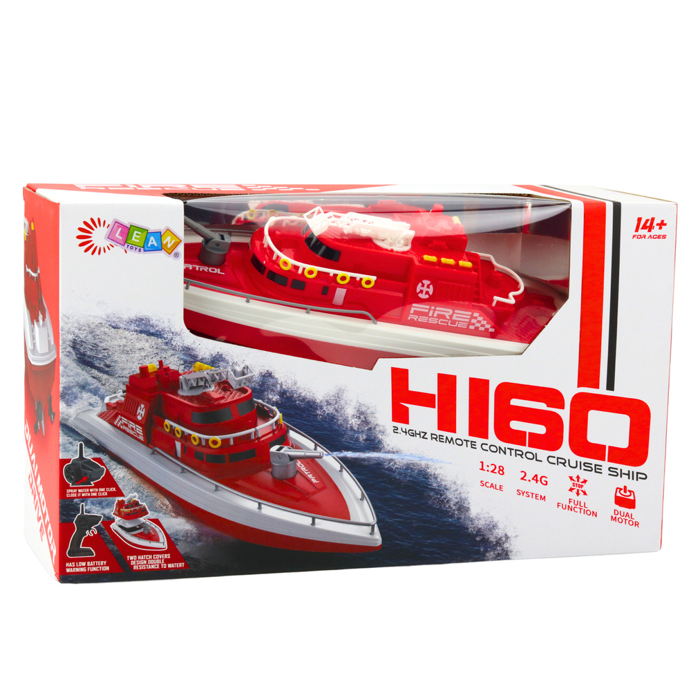 Nuotoliniu būdu valdomas motorlaivis rc 1:28 raudonas 40 cm