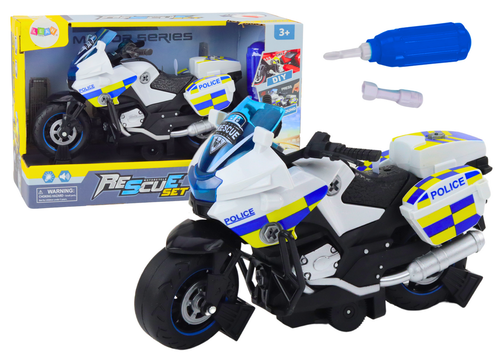 Policijos motociklas su šviesomis ir garsais vaikams