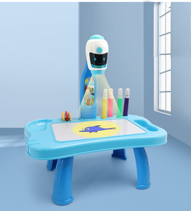 Mėlynas 2-in-1 mini projektorius vaikams