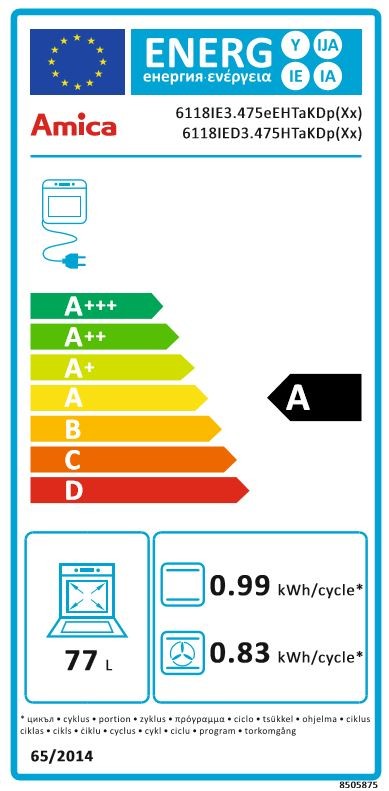 Elektrinė viryklė amica 6118ied3.475htakdp xx