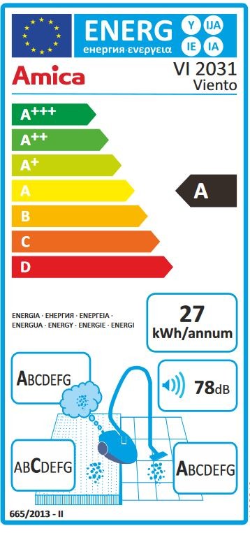 Dulkių siurblys amica viento vi2031