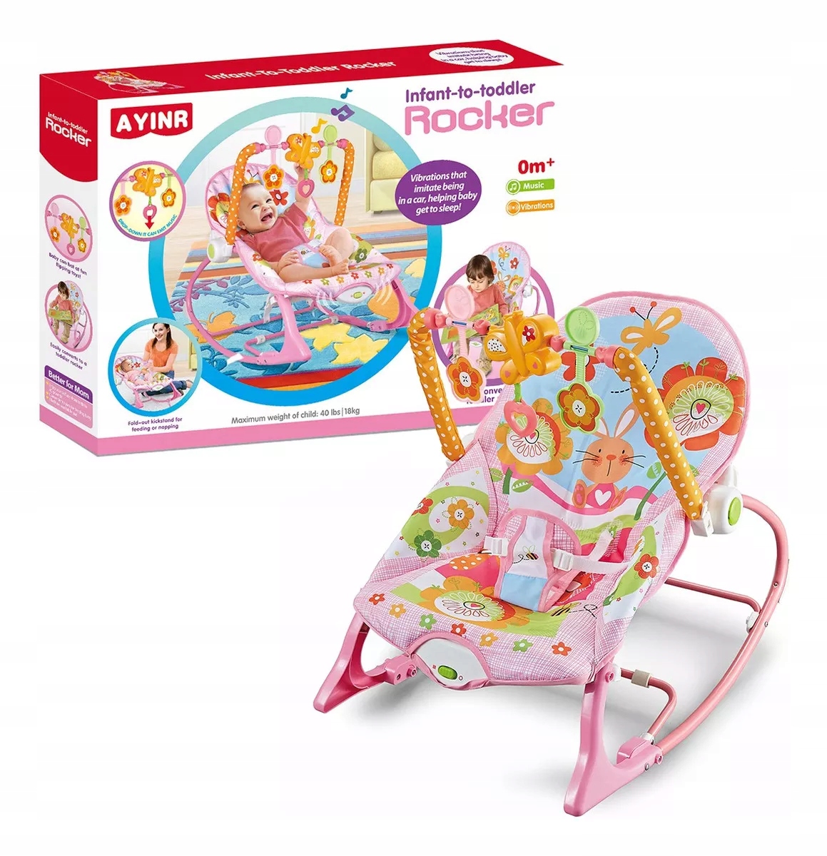 3-in-1 supamoji kėdė, muzika, vibracija ir žaislai