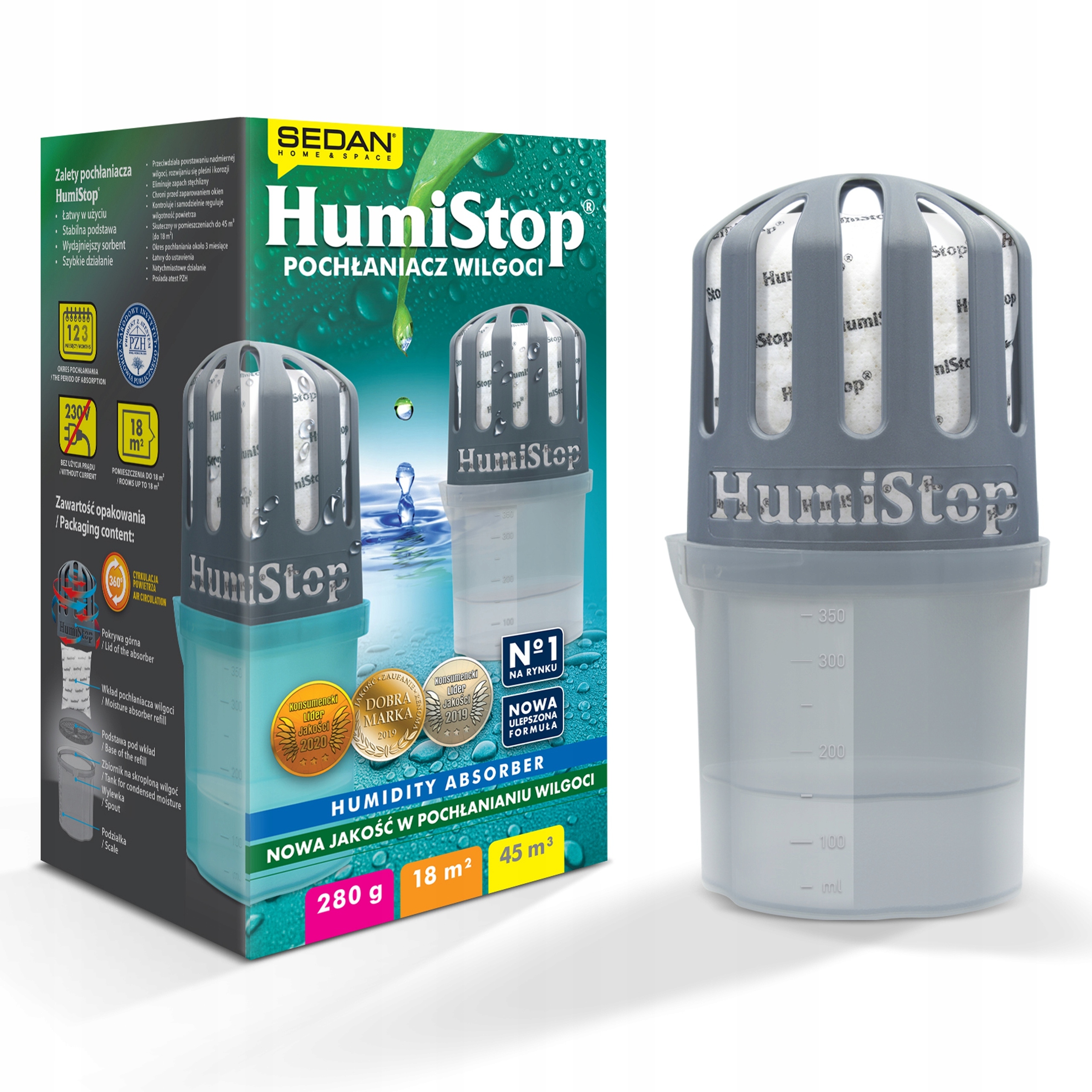 Drėgmės sugėriklis HumiStop 280g, 18m² (45m3)