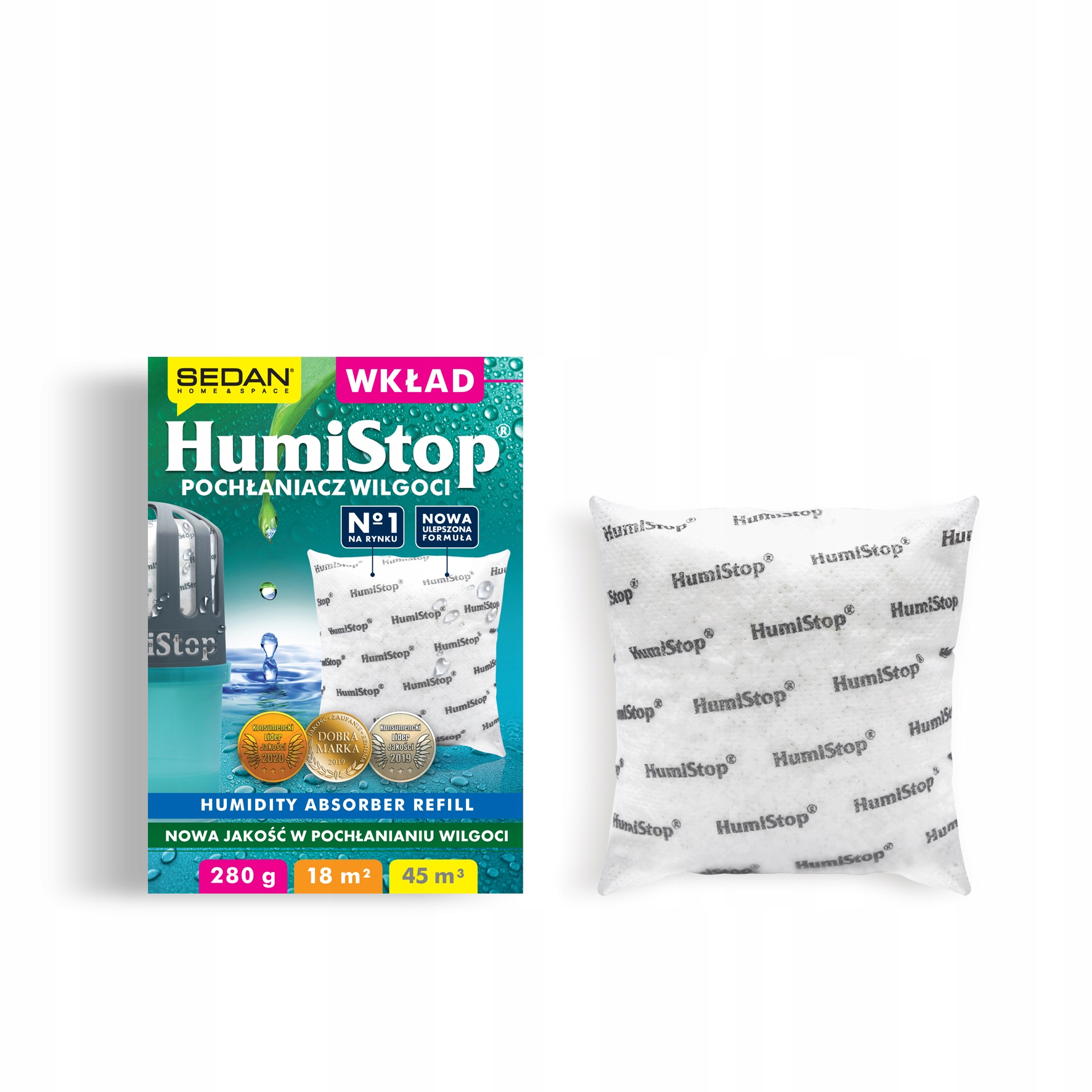 Drėgmės sugėriklio HumiStop papildymas 280g, 18m² (45m3)