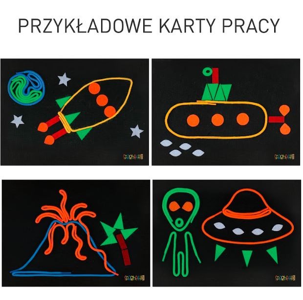 Interaktyvus korbo spaghetti fluo rinkinys