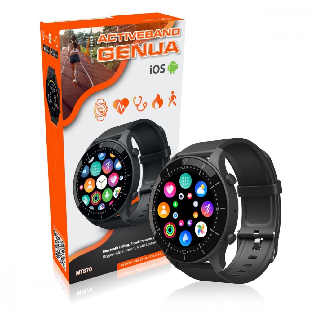 Išmanusis laikrodis media-tech genua mt870 black