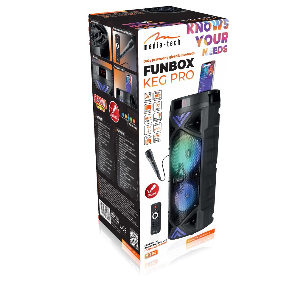 Nešiojamas garsiakalbis media-tech funbox keg pro mt3182