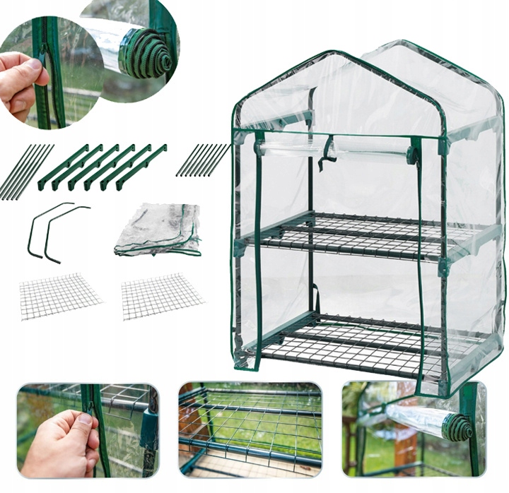 15-900 šiltnamis 69 x 49 x 95 cm, pvc metalo konstrukcijos