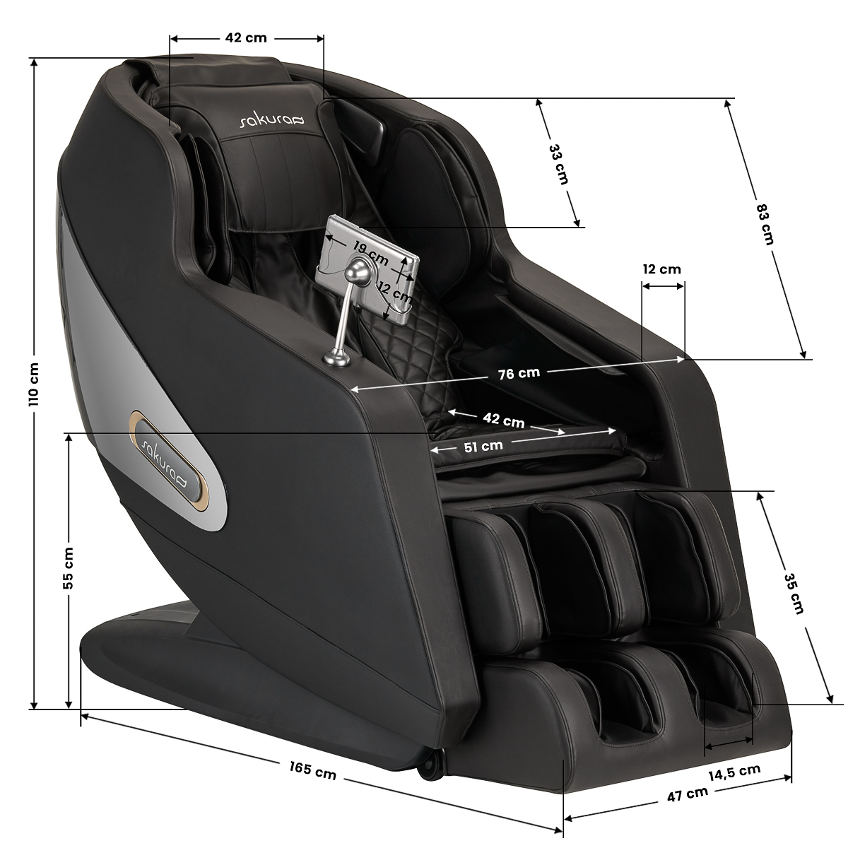 Masažinis fotelis Sakura Comfort Plus 806 - juodas