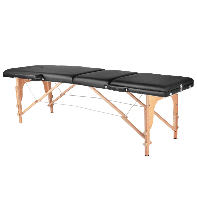 Sulankstomas masažo stalas Wood Comfort 3, juodas