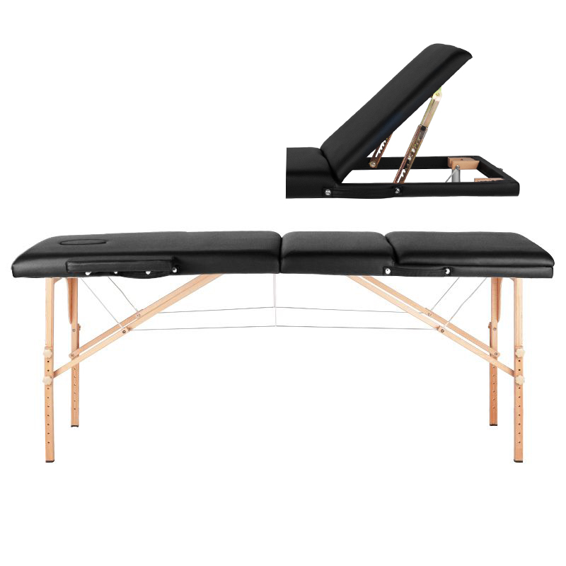 Sulankstomas masažo stalas Wood Comfort 3, juodas