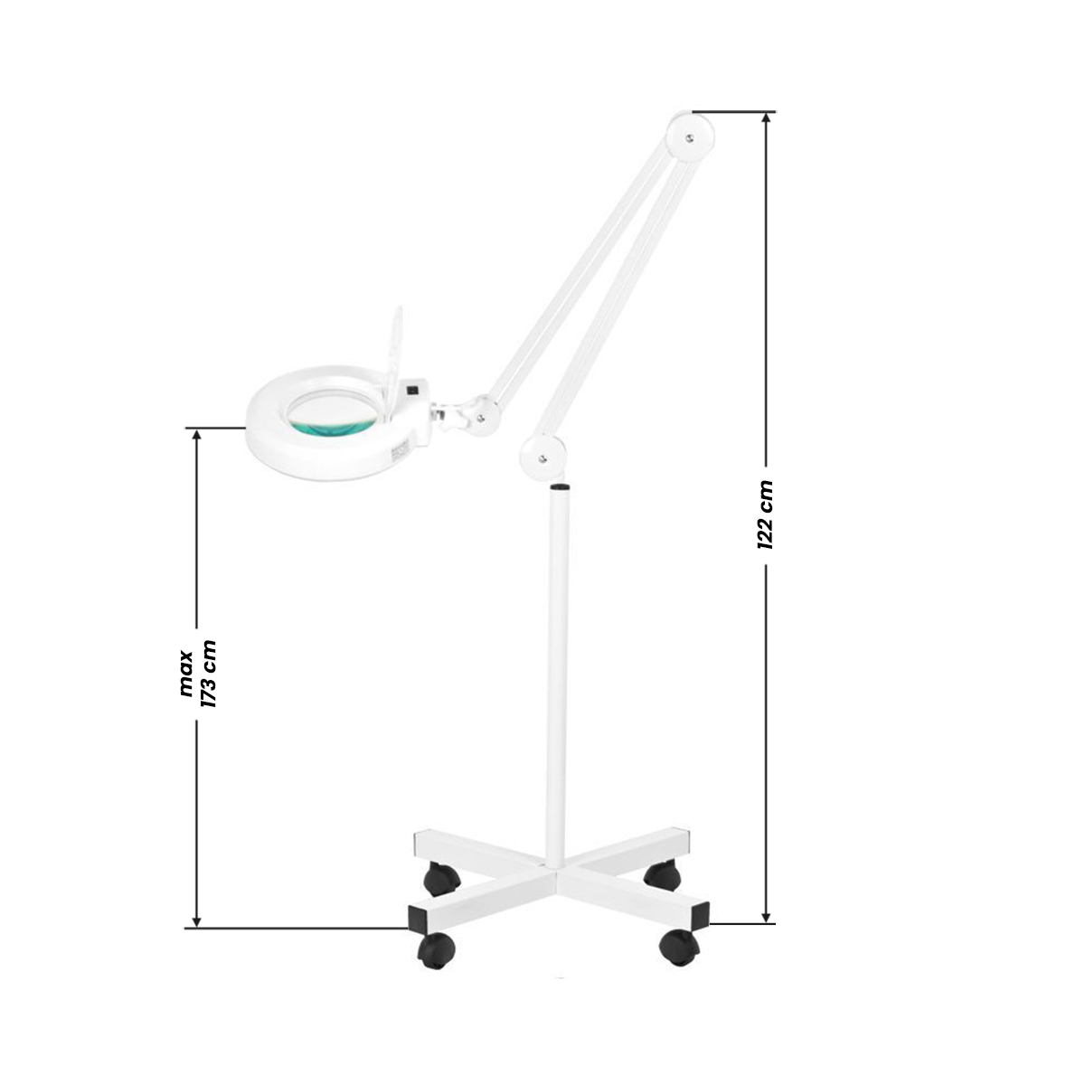 Kosmetologinė lempa LED su lupa 5D 12W (pastatoma ant grindų)