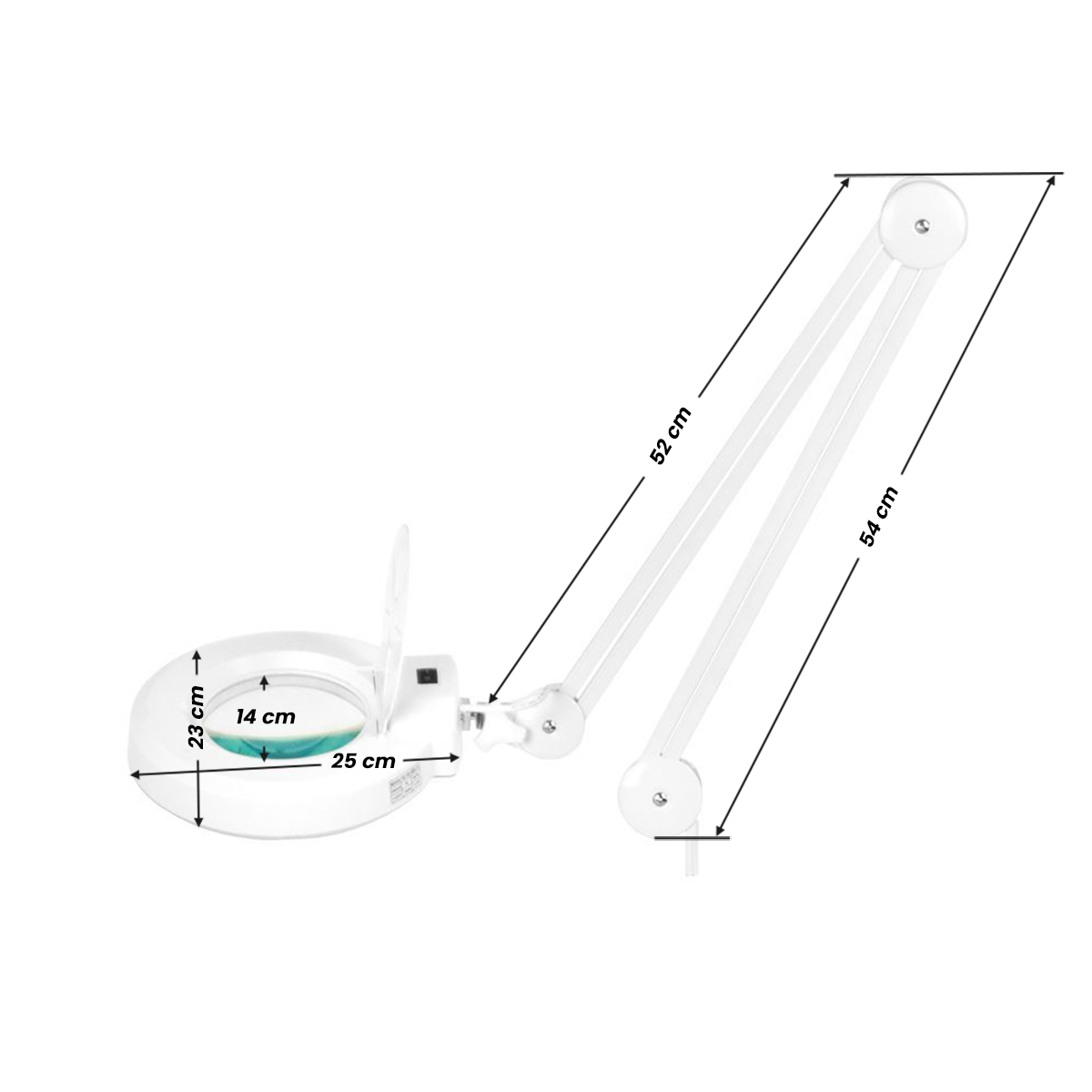 Kosmetologinė lempa LED su lupa 5D 12W (pastatoma ant grindų)