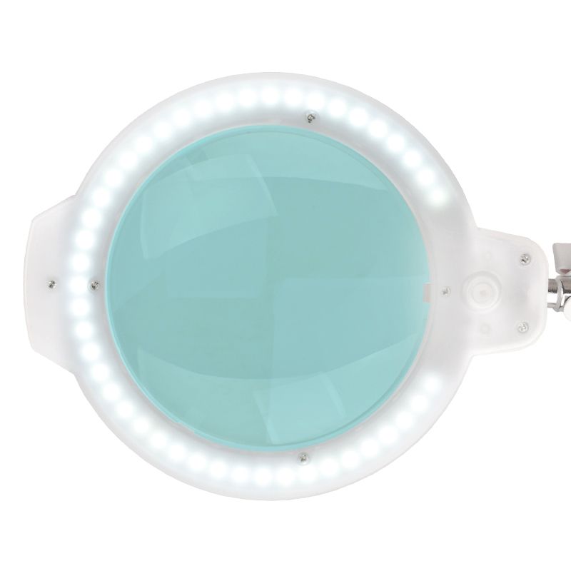 Kosmetologinė LED lempa su lupa 5D 8W (baltos spalvos, tvirtinama prie stalo)